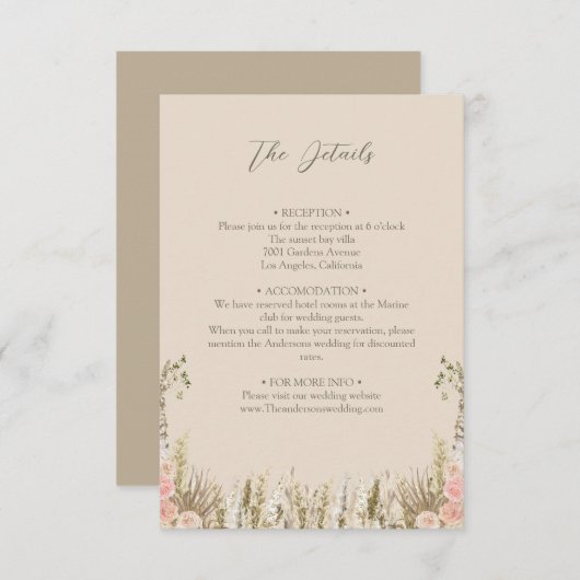 Boho Details Gehäuse-Karte Begleitkarte (Vorne/Hinten)