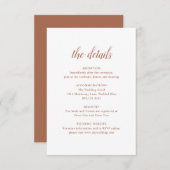 Boho Details Rust Burnt Orange Terracotta Wedding Begleitkarte (Vorne/Hinten)