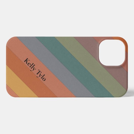 Boho Diagonal Stripes iPhone Hülle (Rückseite (Horizontal))