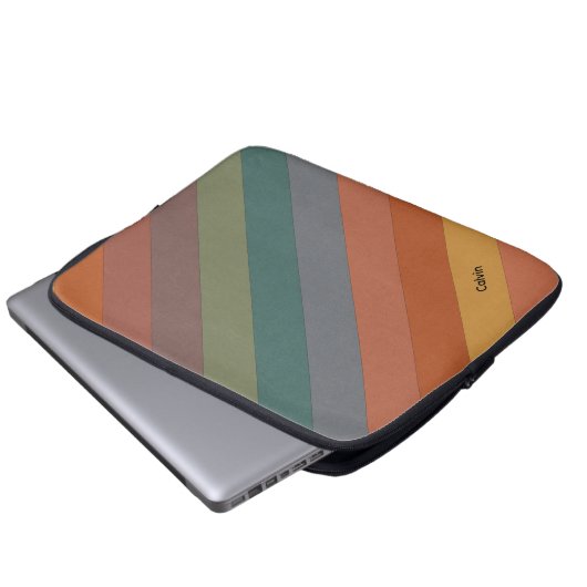 Boho Diagonal Stripes Laptopschutzhülle (Vorne Knopf)