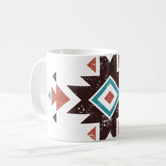 Boho-Diamant-Emblem Kaffeetasse (Vorderseite Links)