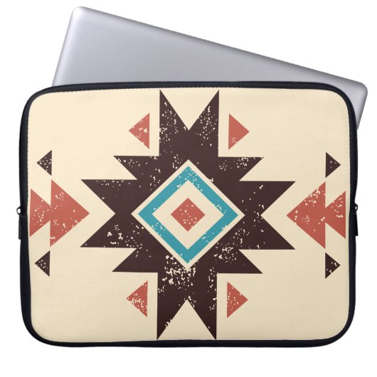 Boho-Diamant-Emblem Laptopschutzhülle (Vorderseite)