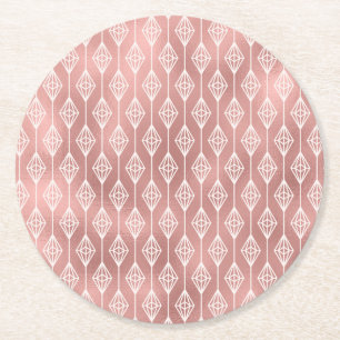 Boho-Diamant-Hochzeit-Stammeshochzeit-Party in Ros Runder Pappuntersetzer