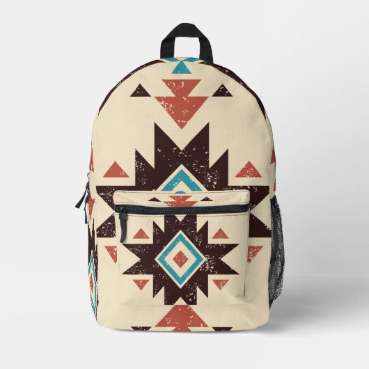 Boho Diamond Emblem Bedruckter Rucksack (Vorderseite)
