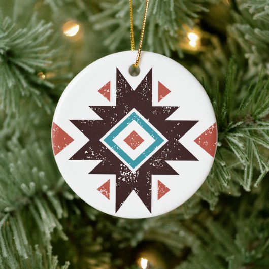Boho Diamond Emblem Keramik Ornament (Baum)