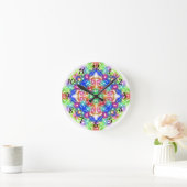 Boho Diamond Mandala Round Clock Runde Wanduhr (Zuhause)