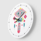 Boho Diamonds II Wall Clock Große Wanduhr (Winkel)
