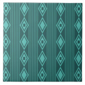 Boho Diamonds Stripes Aquamarin Fliese (Vorderseite)