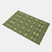 Boho Diamonds Stripes Olive Green Fußmatte (Schrägansicht)