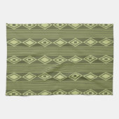 Boho Diamonds Stripes Olive Green Geschirrtuch (Horizontal)
