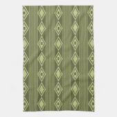 Boho Diamonds Stripes Olive Green Geschirrtuch (Vertikal)