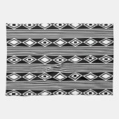 Boho Diamonds Stripes White Black Geschirrtuch (Horizontal)
