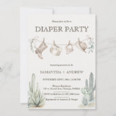 Boho Diaper Party Cowboy Babydusche Einladung (Vorderseite)
