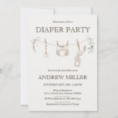 Boho Diaper Party Custom Invitation for dad to be Einladung (Vorderseite)