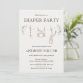 Boho Diaper Party Custom Invitation for dad to be Einladung (Stehend Vorderseite)