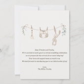 Boho Diaper Party Custom Invitation for dad to be Einladung (Rückseite)