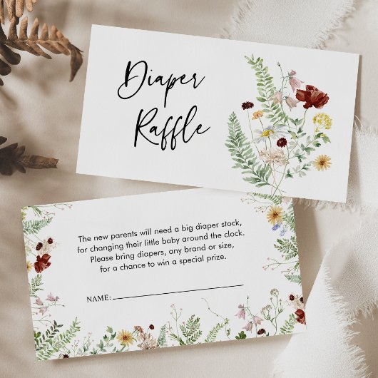 Boho Diaper Raffle Babydusche Umschließkarte Visitenkarte