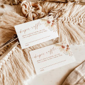 Boho Diaper Raffle Card | Pampas Grass Baby Dusche Begleitkarte