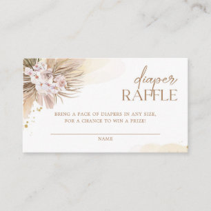 Boho Diaper Raffle Pampas Grass Baby Dusche Begleitkarte