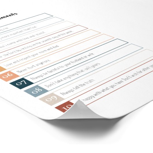 Boho die 10 Gebote Poster (Ecke)