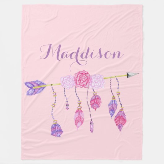 Boho die Mädchen der Trendy Frauen jugendlich Fleecedecke (Vorderseite)