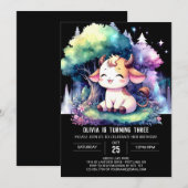 Boho Digital Cow Birthday Einladung (Vorne/Hinten)