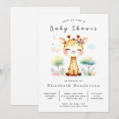 Boho Digital Giraffe Baby Shower Einladung (Vorne/Hinten)