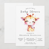 Boho Digital Giraffe Baby Shower Einladung (Vorne/Hinten)