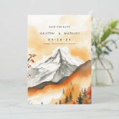 Boho Digital Mountain Save The Date (Stehend Vorderseite)