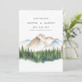 Boho Digital Mountain Save The Date (Stehend Vorderseite)