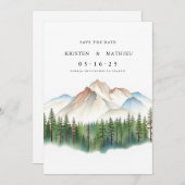 Boho Digital Mountain Save The Date (Vorne/Hinten)