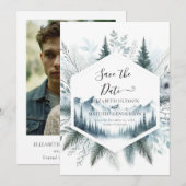 Boho Digital Mountain Wedding Save The Date (Vorne/Hinten)