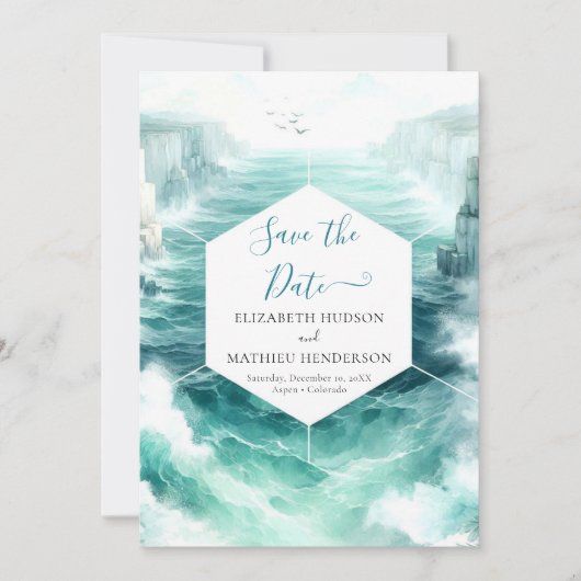 Boho Digital Nautical Wedding Save The Date (Vorderseite)