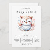 Boho Digital Owl Baby Dusche Einladung (Vorne/Hinten)