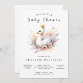 Boho Digital Swan Baby Shower Einladung (Vorne/Hinten)