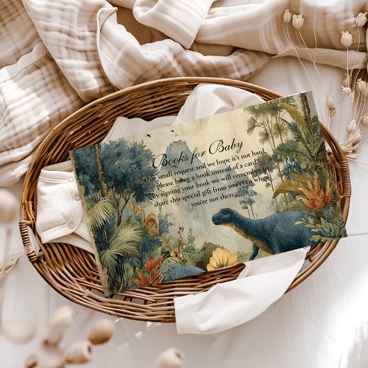 Boho Dino Baby Shower Books for Baby Begleitkarte