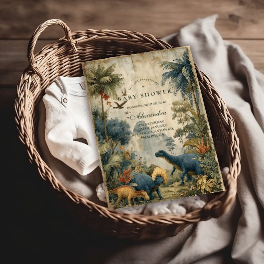 Boho Dino Baby Shower Einladung