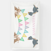 Boho Dino Birthday Pink Banner (Vertikal)