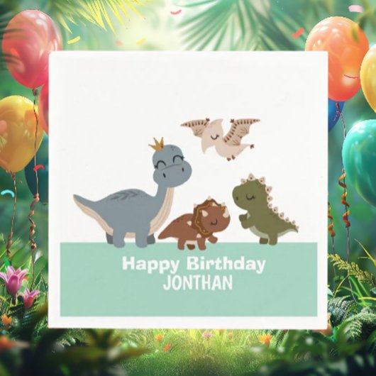 Boho Dino-Mite Geburtstagsfeier Serviette