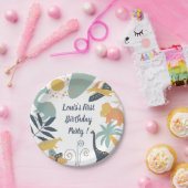 Boho Dinosaur Baby Birthday Party Pappteller (Party)