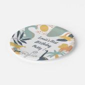 Boho Dinosaur Baby Birthday Party Pappteller (Schrägansicht)