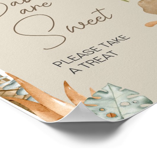 Boho Dinosaur Babydusche Babys sind süß Poster (Ecke)