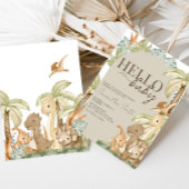 Boho Dinosaur Babydusche Einladung