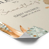 Boho Dinosaur Babydusche Willkommen Poster (Ecke)