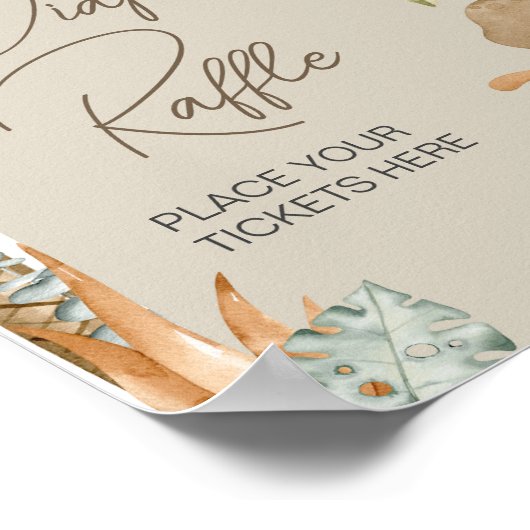 Boho Dinosaur Babyduschmaschine Windelwanne Poster (Ecke)