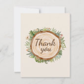 Boho Dinosaur Beige Babydusche Danke Karte (Vorderseite)