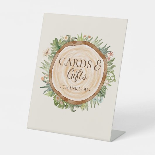 Boho Dinosaur Beige Babyduschkarten und Geschenke Sockelschild (Vorderseite)