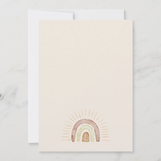 Boho Dinosaur jede Alterskinderpartei Einladung (Rückseite)