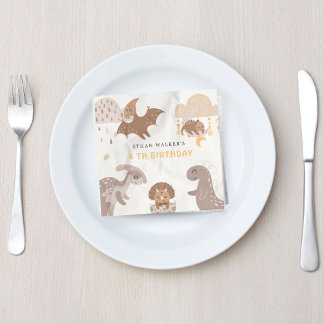 Boho Dinosaur Party Tiere Kindergeburtstag Napkins Serviette