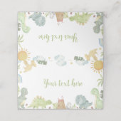 Boho Dinosaurs Birthday Platzkarte (Außenseite Aufgefaltet)